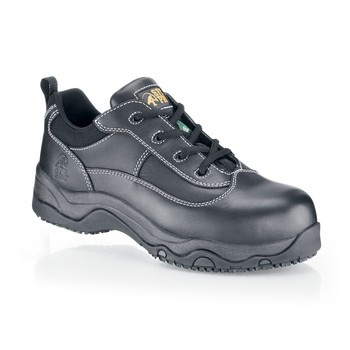Shoes For Crews - Blackhawk - Composite Toe (Non-Metallic) - Black No Slip Safety Toe Boots and Shoe detail threequarter Slip Resistant Shoes