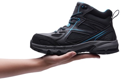 Moxie Mid - Aluminum Toe Slip-Resistant Black/Blue Mid-Top Work Boots for Women | Shoes For Crews - Canada