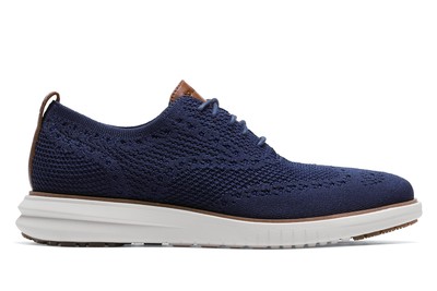 Cole Haan Miles Wingtip Oxford Slip-Resistant Shoes (Blue) | Shoes For Crews