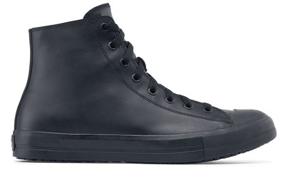 Pembroke: Black Leather High-Top Non-Slip Shoes | Shoes For Crews