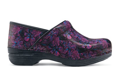 Dansko Pro XP - Pink Floral / Women's - Non-Slip Leather Work Clogs | Shoes For Crews