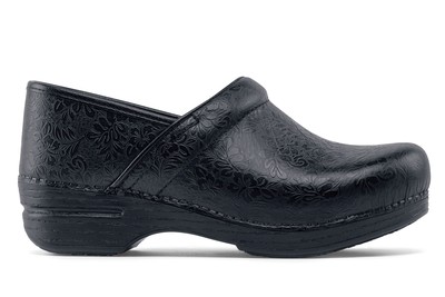 Dansko Pro XP: Women's Black Floral Slip-Resistant Clogs | Shoes For Crews