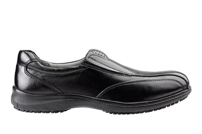 Keuka Bianca - Women's Black Leather Slip-on Casual Non-Slip Work Shoes | Shoes For Crews