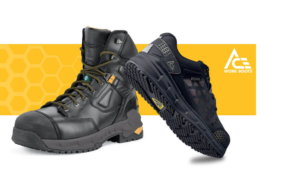 ACE industrial boots and shoes push the boundaries of work footwear by incorporating technologies and materials that specifically address not only your fundamental safety, but also your job performance and comfort. Purpose-built for people who work in wet and slippery conditions, and for those who transition across multi-environment surfaces, ACE holds up to the toughest conditions to get you home safe.