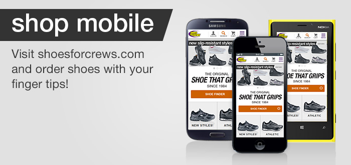 Shoes For Crews mobile web site