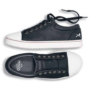 MOZO - Grind - Black & White Canvas / Men's - Non-Slip Work Shoes - Shoes For Crews