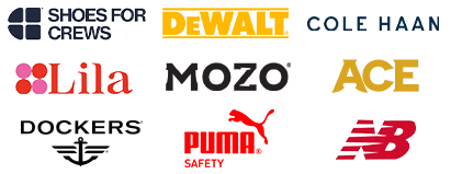 All the shoe brands Shoes For Crew offers an image of all the shoe brands Shoes For Crew offers