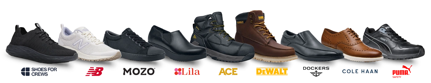 All the shoe brands Shoes For Crew offers an image of all the shoe brands Shoes For Crew offers