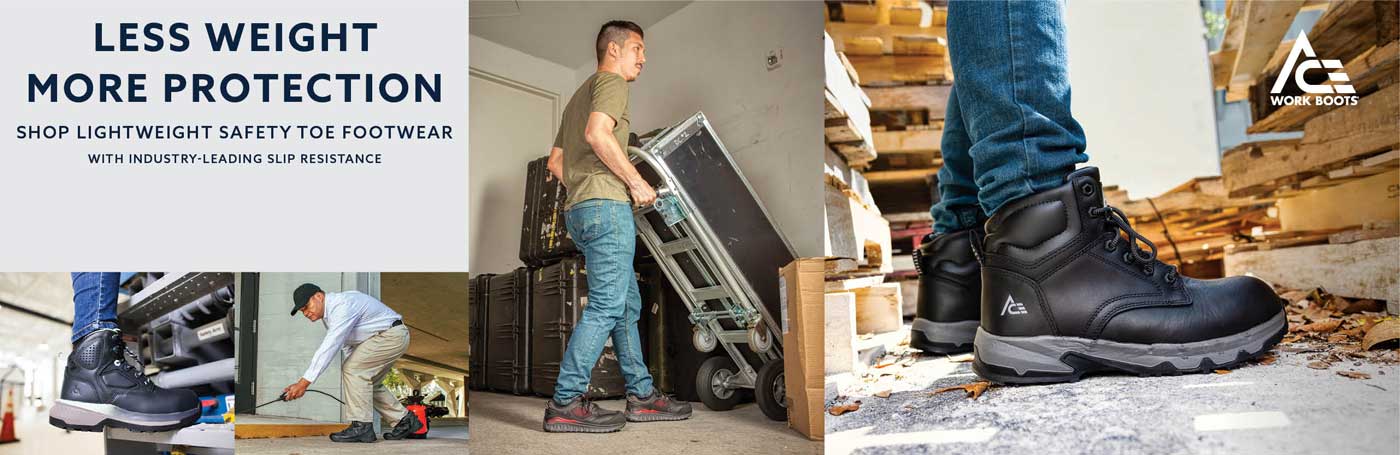 Industrial strength safety boots with non-slip soles