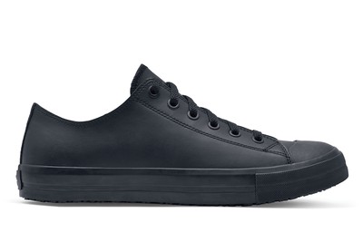 Black Leather Slip-Resistant Shoes 