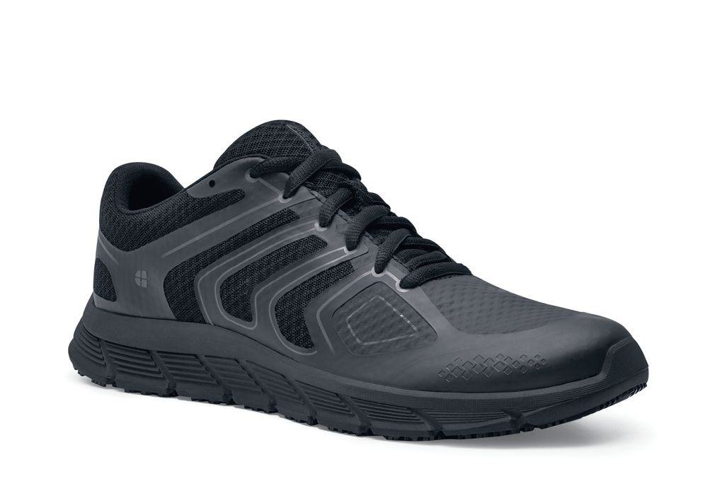 Stride Men's Black SlipResistant Athletic Work Shoes Shoes For