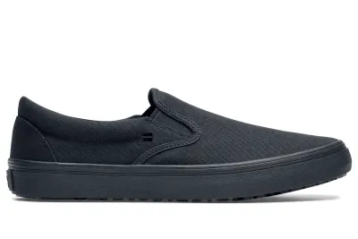 Merlin Slip-On Casual Black Canvas Slip-Resistant Work Shoes | Shoes For Crews