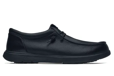 Men's Shoes For Crews® Laguna Moc - Black Non-Slip Slip-On Shoes CA