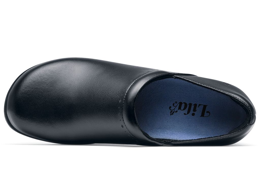 Juno Women's Black SlipResistant Dress Clog Heels Shoes For Crews