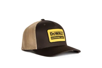 DeWalt Oakdale Trucker Hat with Patch - Bark with Yellow Patch
