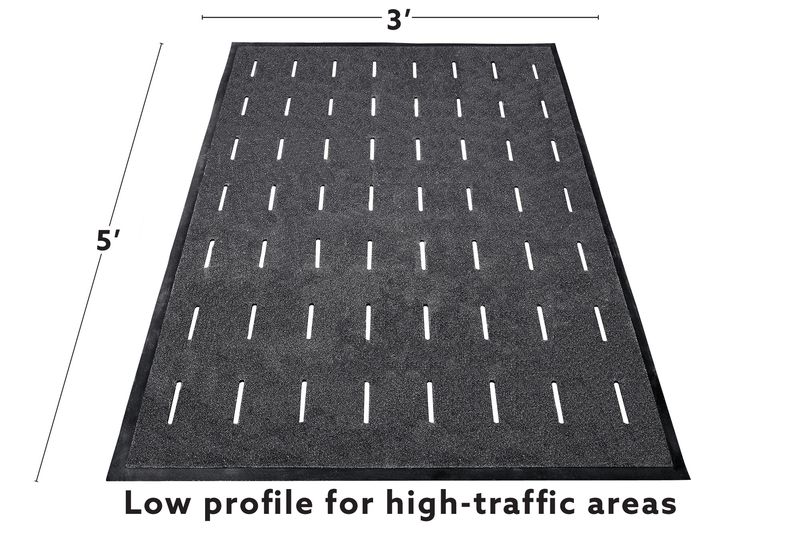 Choice 3' x 3' Black Rubber Connectable Anti-Fatigue Floor Mat - 1/2 Thick