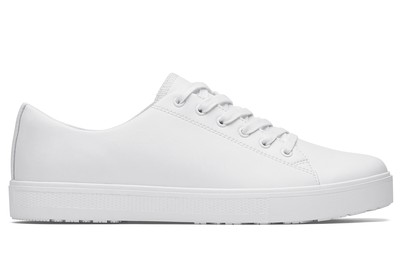 white non canvas shoes