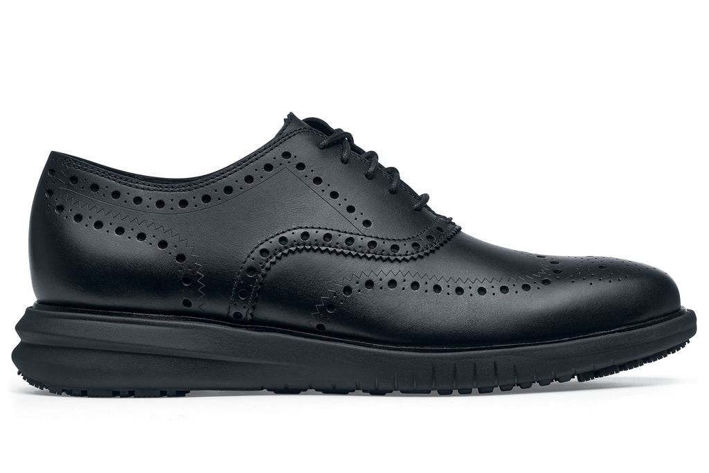 Cole Haan Miles Leather Wingtip Oxford Slip-Resistant Shoes (Black