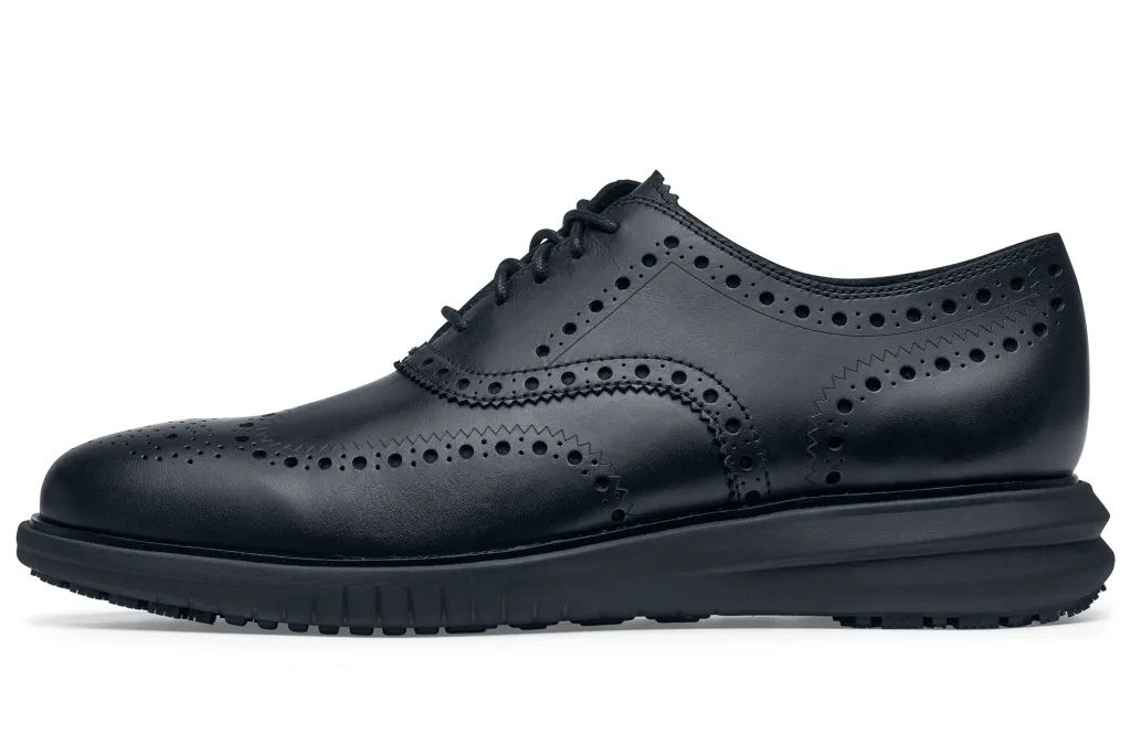 Men's Cole Haan - Black Miles Leather Wingtip Oxford Shoes