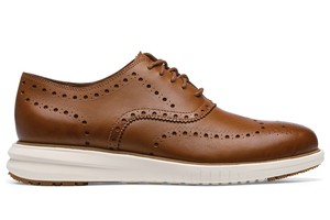 Cole Haan Miles Leather Wingtip Oxford: Men's Tan Slip-Resistant Shoes ...