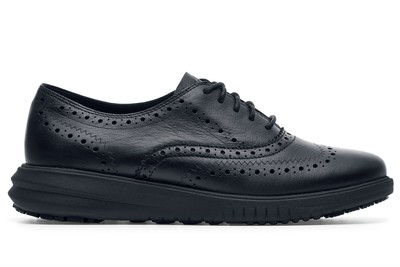 Cole Haan Women's Malorie Leather Wingtip Oxford (Black) | Shoes For Crews