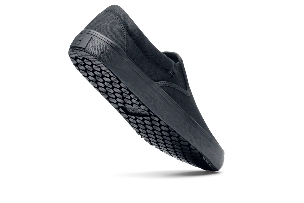 Merlin Slip-On Casual Black Canvas Slip-Resistant Work Shoes  display picture 1