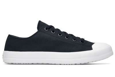 Delray: Black & White Canvas Slip-Resistant Shoes | Shoes For Crews
