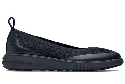 Cole Haan Malorie Knit Ballet Flat Slip-Resistant Shoes (Black) | Shoes For Crews