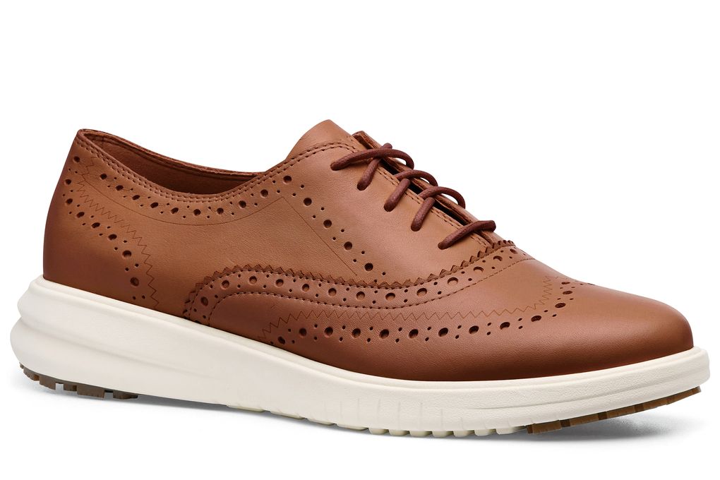 Cole Haan Malorie Leather Wingtip Oxford Women's Brown SlipResistant