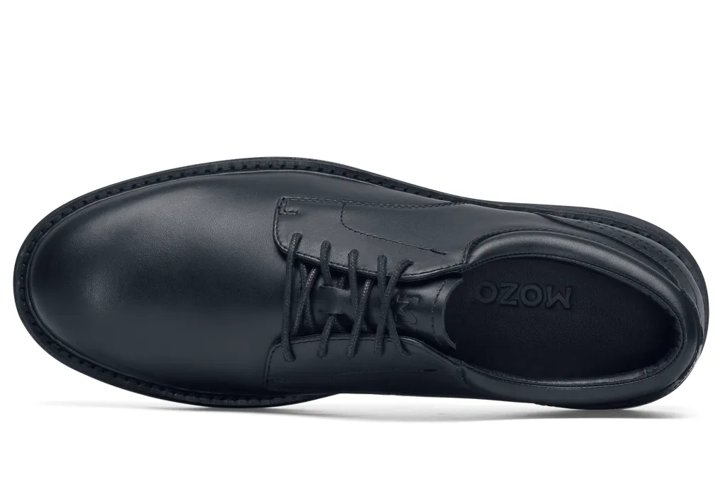 Men's MOZO Speakeasy Black Slip-Resistant Oxfords with Ice Grip