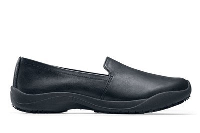 black leather slip resistant shoes