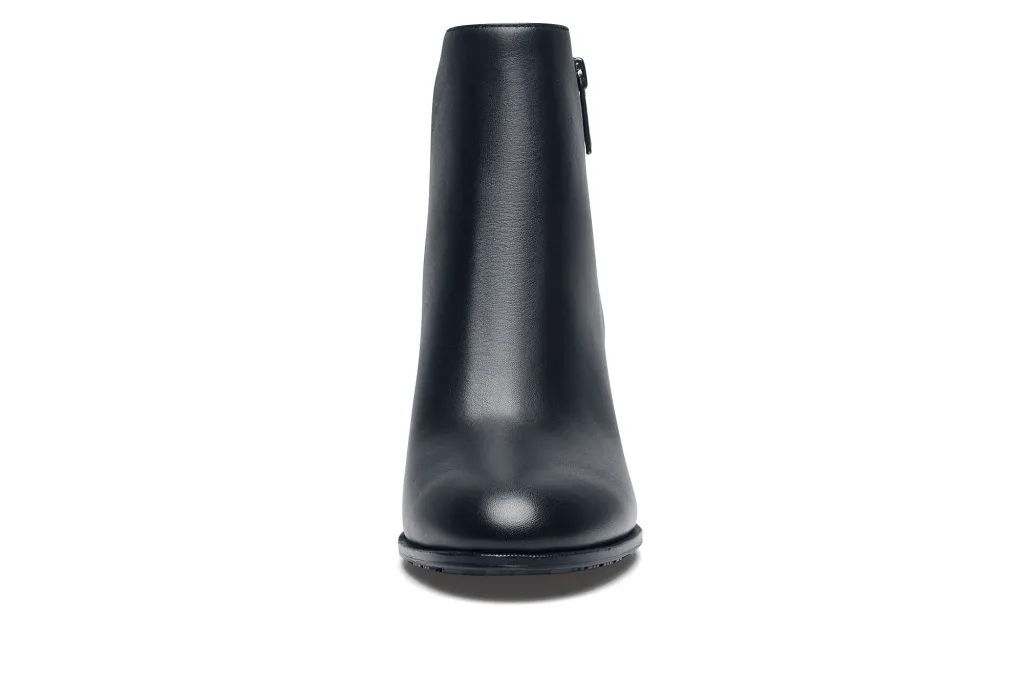 Black Women's Slip-Resistant Dress Booties with Side Zipper