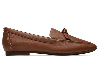 Cole Haan Candace Bow Loafer Women's Slip-Resistant Shoes (Tan) | Shoes For Crews