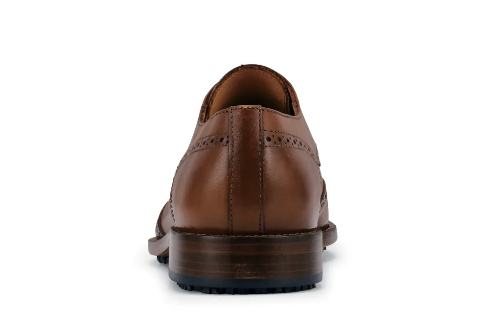 Shoes For Crews Men’s The Bronson Leather Oxford Dress Shoes – Brown, Size 10.5 Dockers Men main image 3