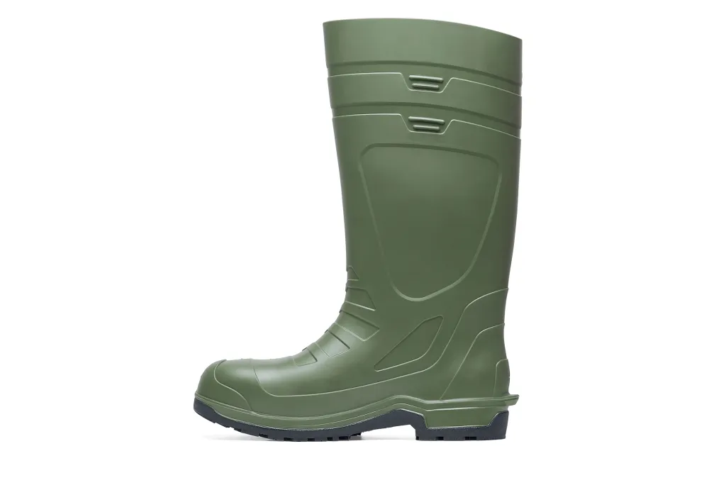 Sentry Slip-Resistant Green Steel Toe Waterproof PVC Work Boots