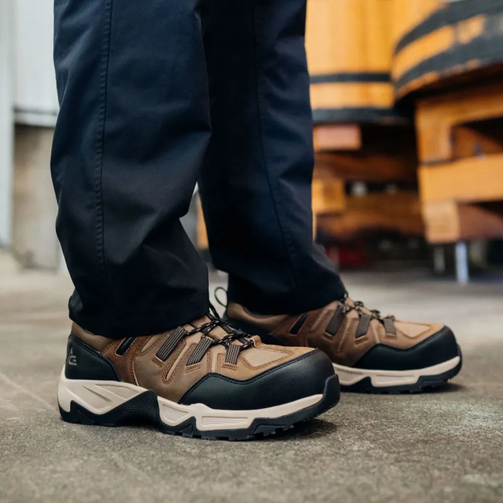 Badlands Safety Toe Puncture Resistant Non-Slip Brown Shoes