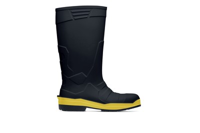 Sentinel Steel Toe Black+Yellow Slip-Resistant Pull On Boots