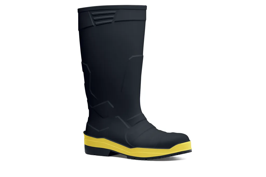ACE Sentinel Steel Toe Black+Yellow Slip-Resistant Pull On Boots