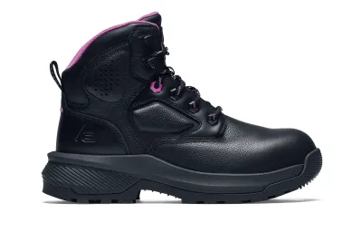 Rainier Women's Black & Pink Composite Toe Slip-Resistant Work Boots