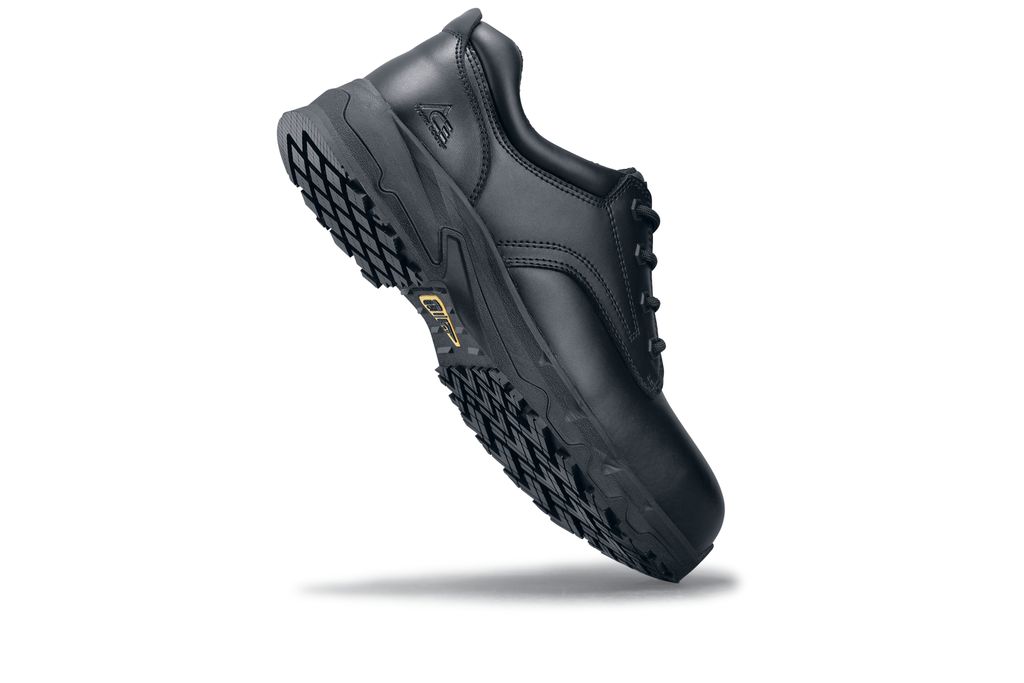 Ace Shoes for Crews Men's Endeavor III Black Leather Slip On Aluminum Work Shoes 