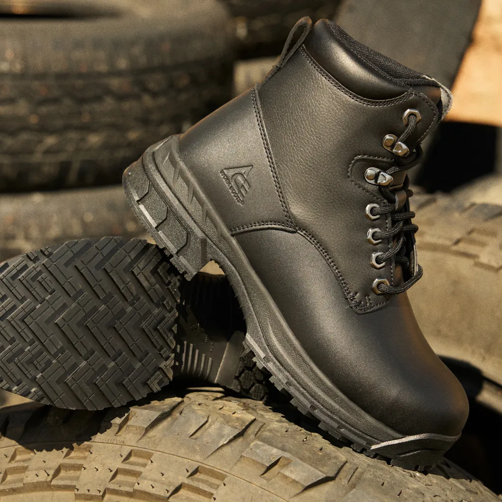 August: Women's Slip-Resistant Steel Toe Work Boots Shoes For Crews