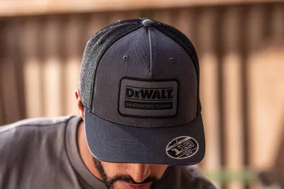 DEWALT Oakdale Trucker Hat with Patch three-quarter view