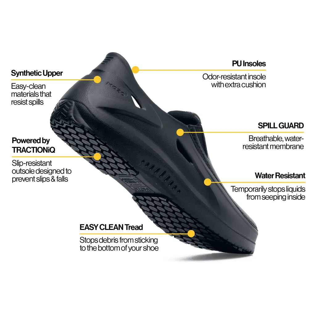 MOZO Sharkz II Men's Black Slip-Resistant Chef Shoes | Shoes For Crews