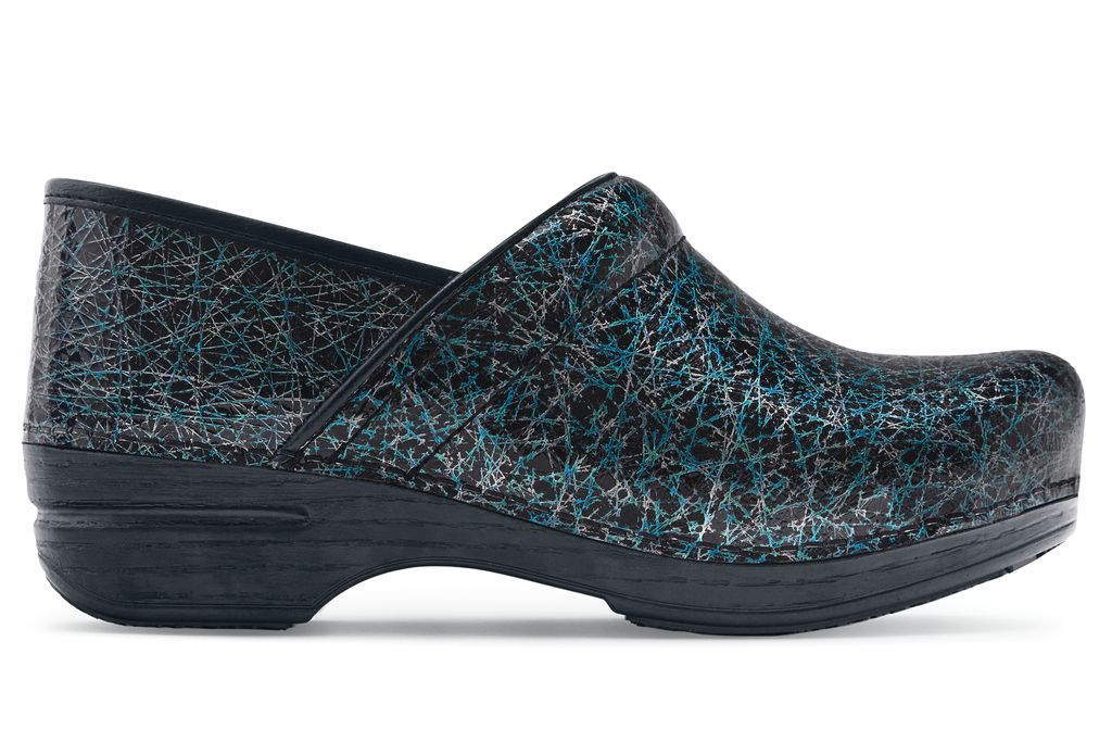 Dansko Pro XP - Blue Scribble Patent / Women's - Non-Slip Leather Work ...