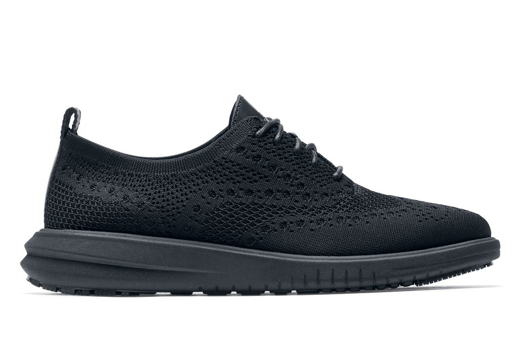 【美品】レディース COLE HAAN OXFORD ブラック編み込み レザー Cole Haan Women's Wingtip Slip-Resistant Oxfords (Black