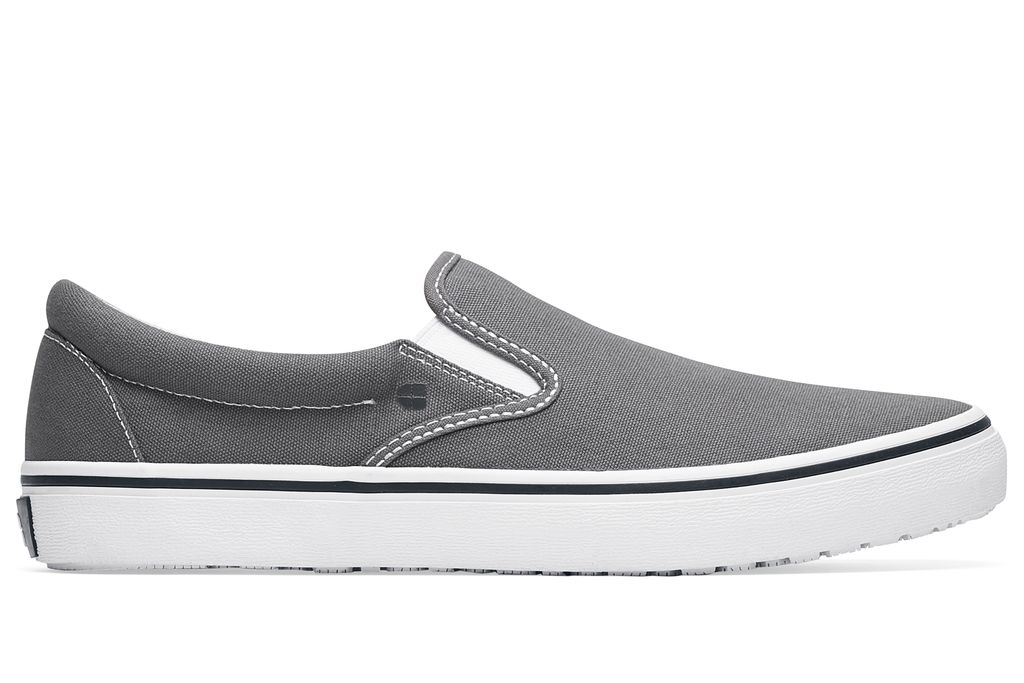 Merlin SlipOn Casual Canvas Gray SlipResistant Work Shoes