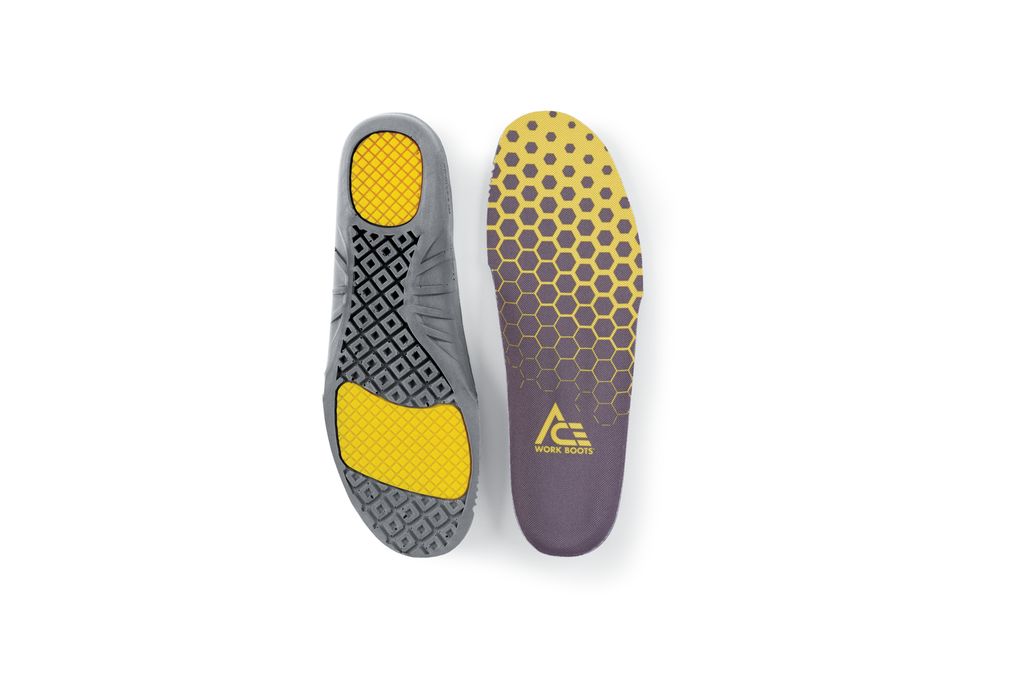 Black & Yellow Comfort Insole with Gel Shoes For Crews